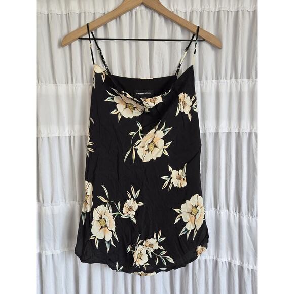 Fifteen Twenty Womens Small Floral Black Tank Top Spaghetti Strap - Picture 1 of 7